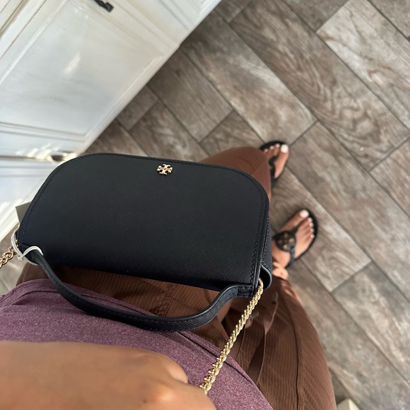 New Tory Burch Emerson Top Handle Women's Saffiano Leather Crossbody navy - Picture 6 of 9